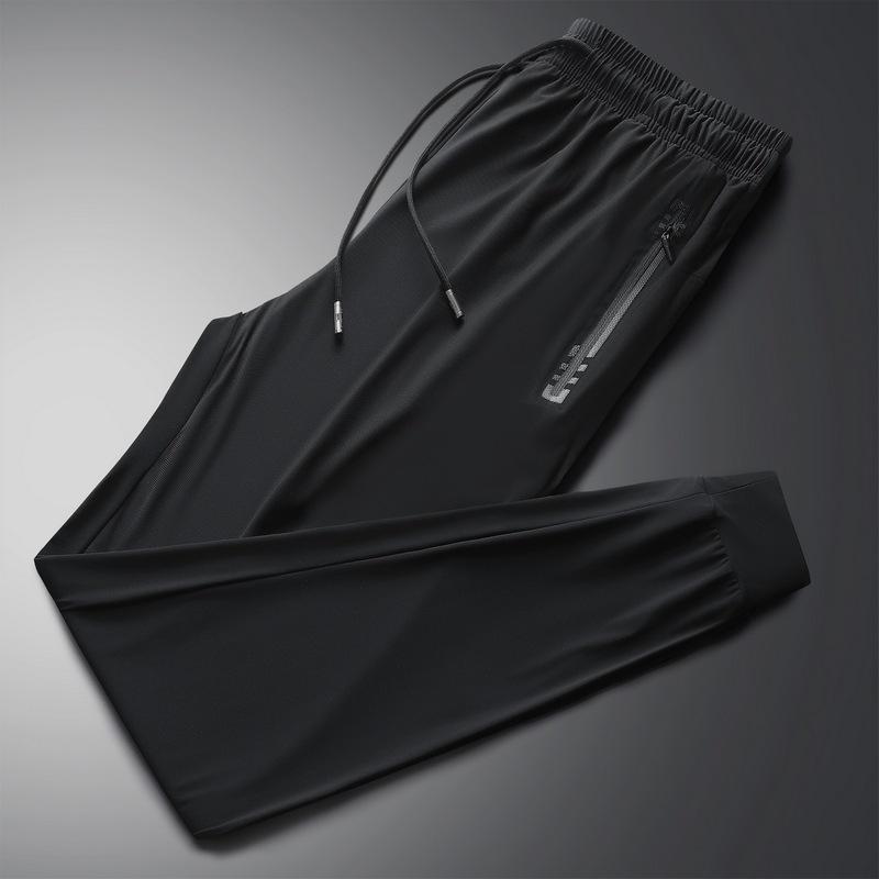 Calças Casuais de Verão Leves de Seda Gelo Masculinas S-6XL – Elásticas, Grandes, Ajuste Solto