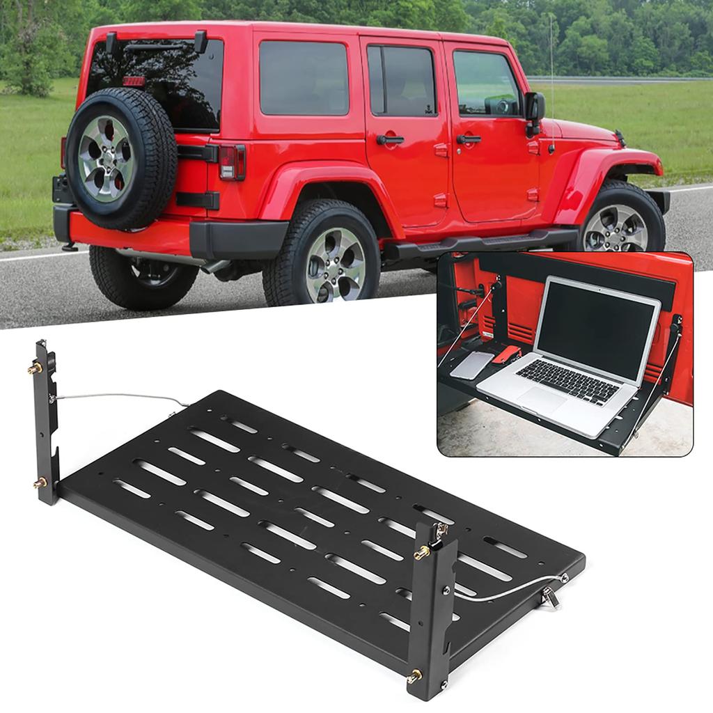 Folding Tailgate Table Trunk Cargo Shelf Storage Bracket for Jeep Wrangler JK 2007-2017