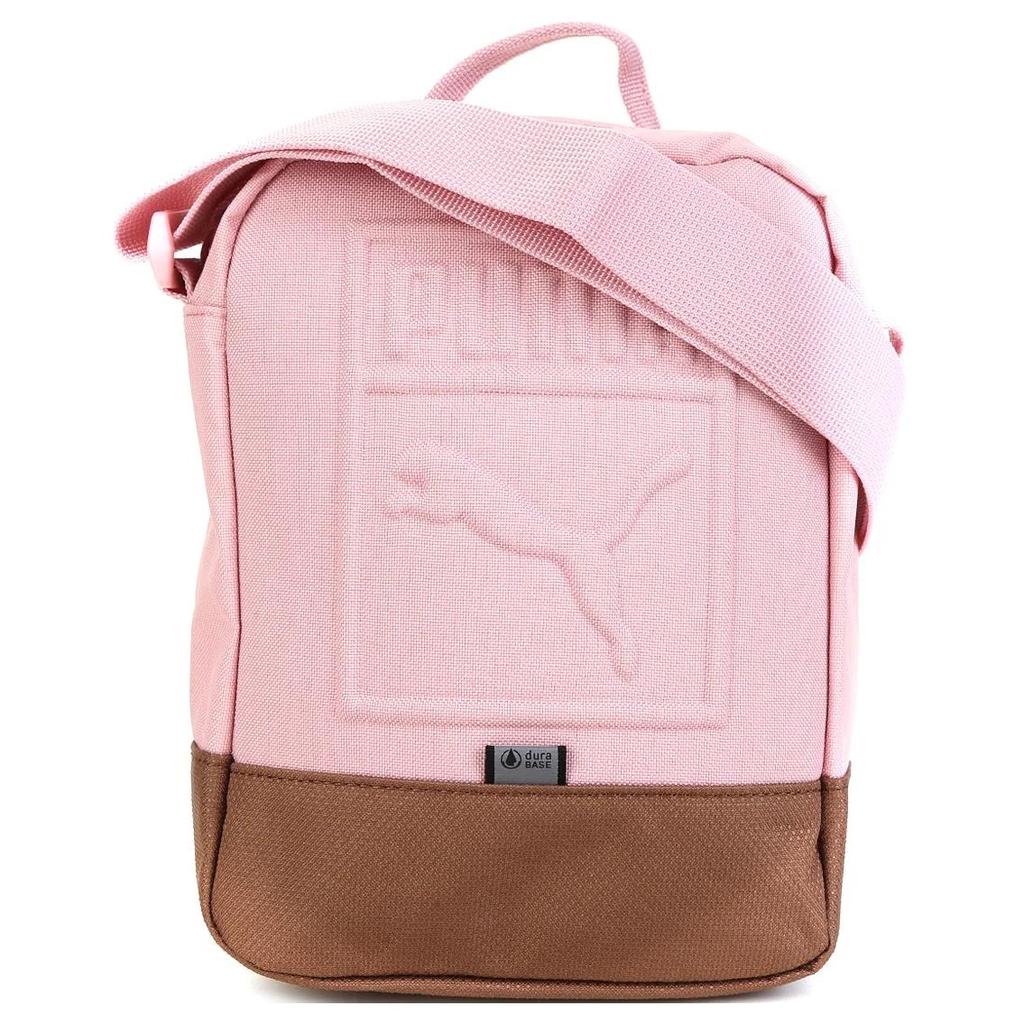 Puma Simple Casual Letter Logo Fabric Shoulder Crossbody Bag Unisex Bags Pink 075582-12