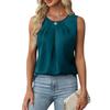 Women's Fashion Color Round Neck Sleeveless Pullovers Vest Top