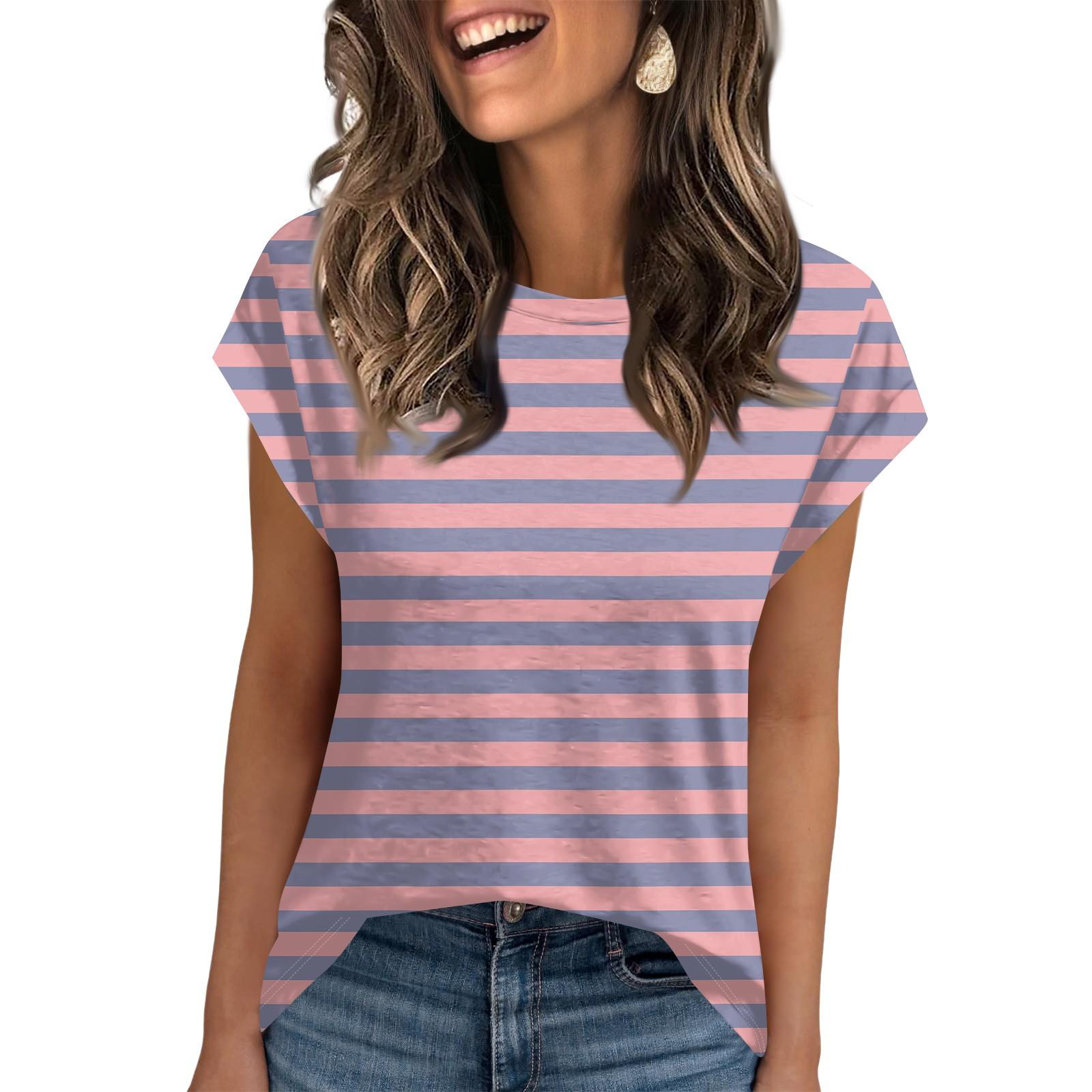 

Женская рабочая повседневная модная футболка с короткими рукавами и круглым вырезом XXL