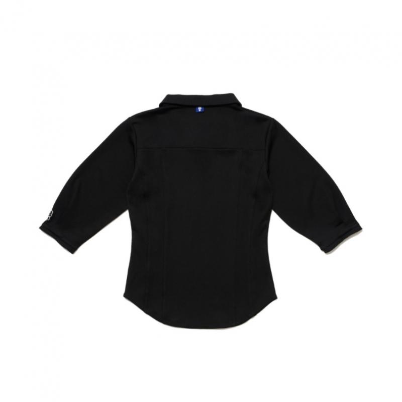 Blu DoT 7 8 Sleeve EssenTial Collar T shirT Bk
