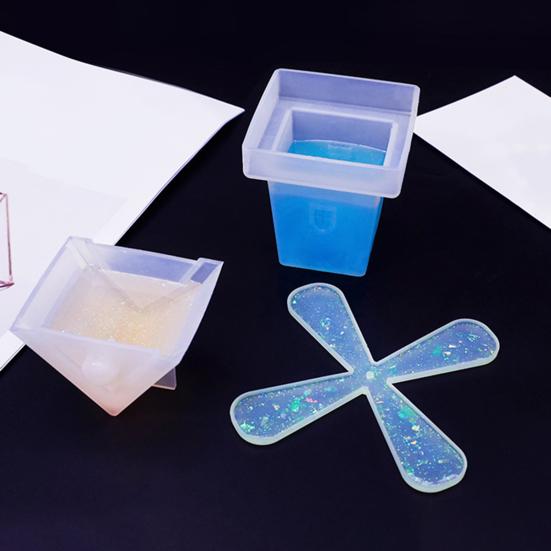 1 Sett DIY Vindmølle Ornament Silikonform Håndlaget Roterende Vindmølle Figur Skrivebordsdekorasjon Håndverk Laging Epoksyharpiks Støpeform