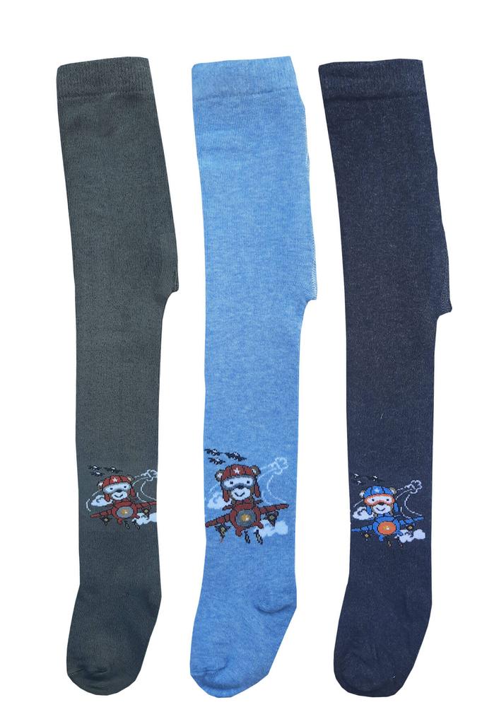 3-Pack Baby Boy Child Tights Colorful Patterned Cotton Socks 