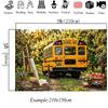 Mocsicka Backgrounds For Photographs School Bus Party Backdrop Autumn Harvest Apple Orchard Decor Student Photo Studio Wallpaper