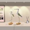 2pcs Wooden Seagull Statues – Nautical Coastal Bird Figurines for Beach Home Decor