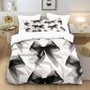 3Pcs Cute Black Bow Printed Coreless Duvet Cover Set In Multiple Sizes, Comfortable Bedroom Bedding Decoration, Machine Washable