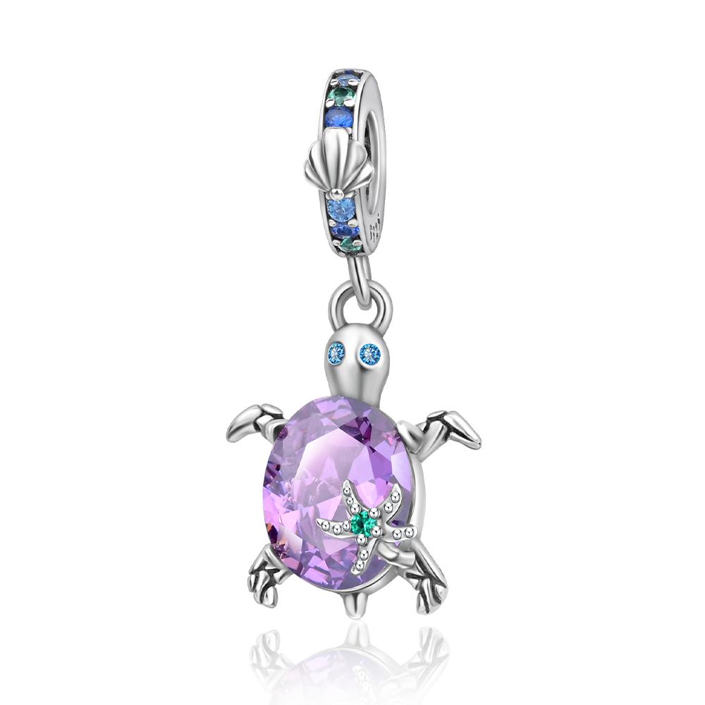 Authentic copper Murano Glass Sea Turtle Dangle Charm Compatible With Authentic Bracelets Niche Fashion Couple Commemorative Gifts