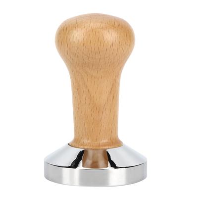 58mm Coffee Tamper Coffee Powder Hand Tamper Press Hammer Coffee Machine AccessoriesWood Color 58mm Thread Base