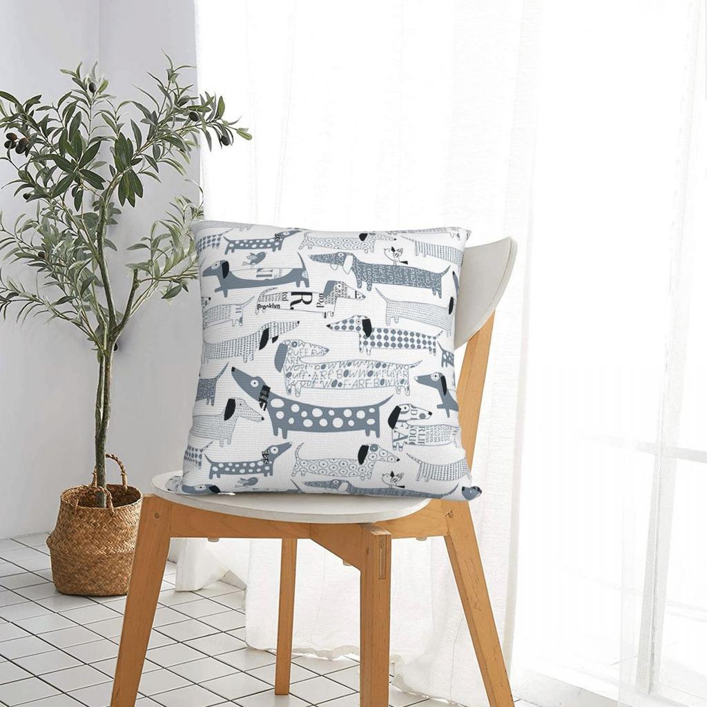 Dachshund Dog Pillow Case Animal Cartoon Cushion Cover Fashion Decor Pillowcase for Seat 40x40cm