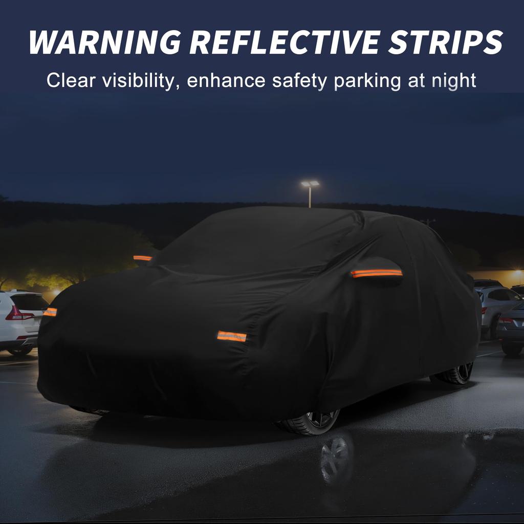 X AUTOHAUX Waterproof Aluminum Car Cover for Toyota Corolla with Driver Door Body Car Increased Water Hail Sun Rainy Season Flame Strong and Yellow