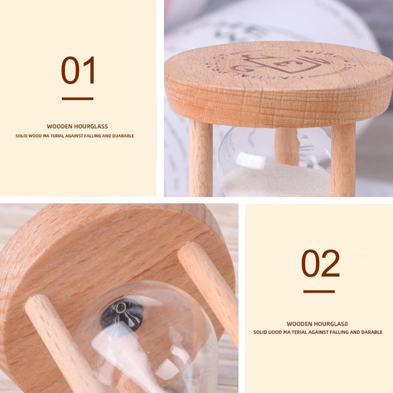3/5/15/30Min Wooden Hourglass Desktop Decoration Sand Clock Creative Timer Kid Game Gift Shower Timer Modern Home Furnishing 1pc