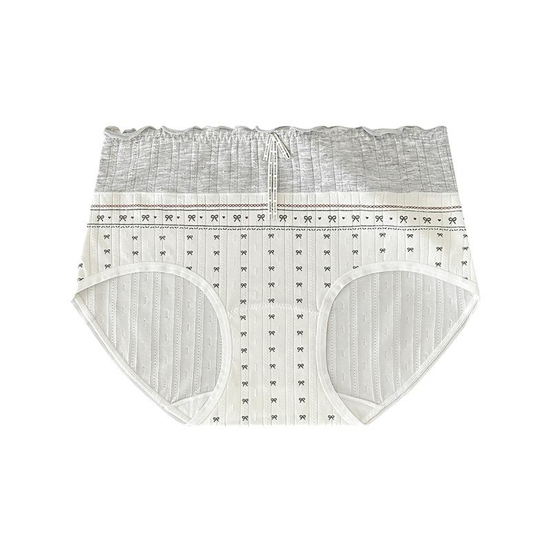 Women's Summer Jacquard Cotton Fake Two Design Feel Fungus Edge 10A Antibacterial Crotch Waist Triangle Briefs