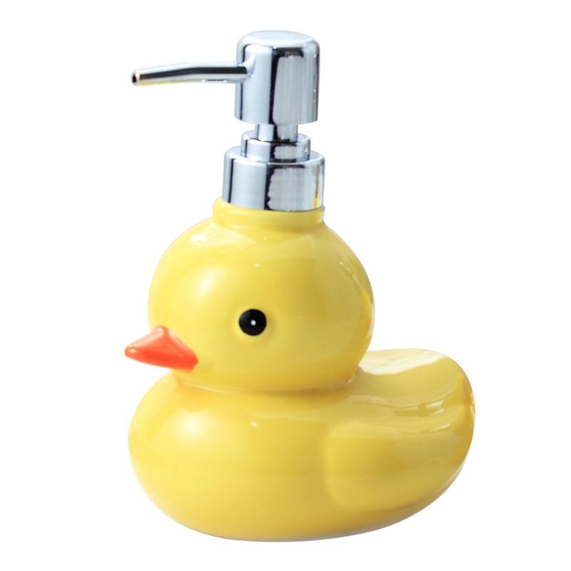 

Ceramic Yellow Duck Foaming Soap Dispensers Sanitizers Pump Bottles for Toiletries,Leakproof Dispensers for Kids Adults 1