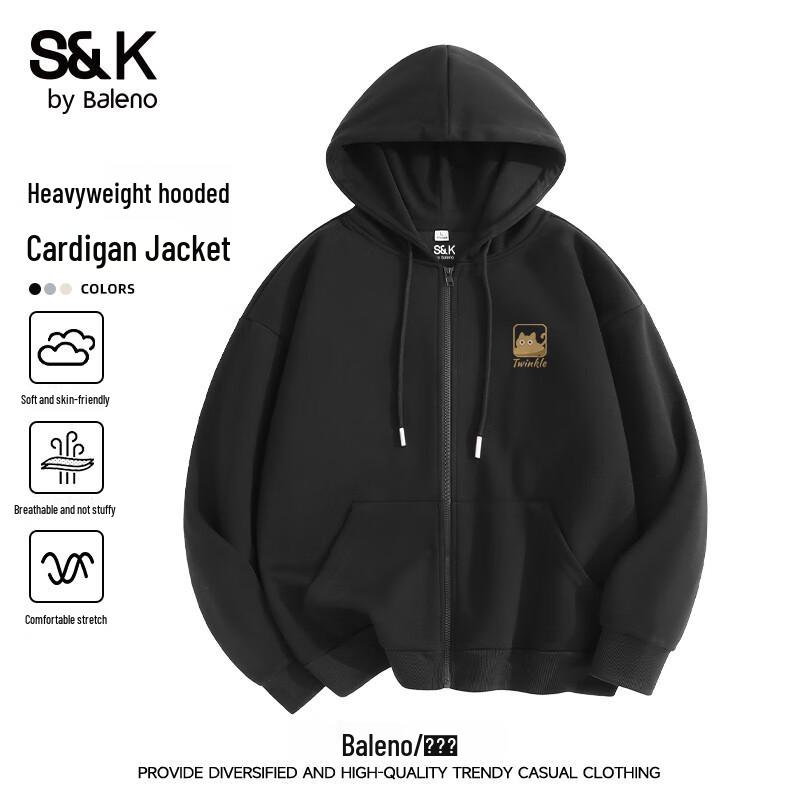 

Baleno S&K Men s Hooded Casual Oversize Zip-Up Sweatshirt Jacket 4XL