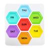 Weekly Medicine Organizer Plastic Portable Daily Capsules Container with 7 Individual Cases for Fish Oil Vitamins