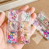 6 Grid Colorful Love Rose Resin Nail Art Charms Nail Bow Flakes Sequins Decoration Manicure Accessories Nail Salon Supply Diy