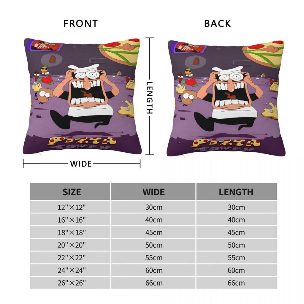 Pizza Tower Game Lover Printed Pillowcase Cushion Cover Pillow Covers Y2K Home Decorations Square Multi-Size