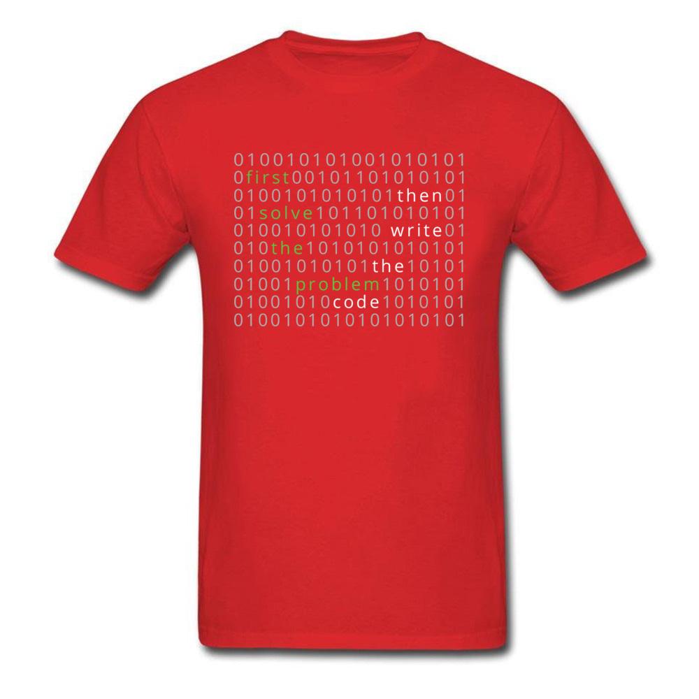 WordCloud First Solve the Problem Code Tshirts Program Hacker Problemmer IT Computer Camisa Tops & Tees Men Funny O-Neck