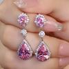 Wish Flower Fat Square Pink Diamond Earrings Simple Personality Niche Earrings Earrings