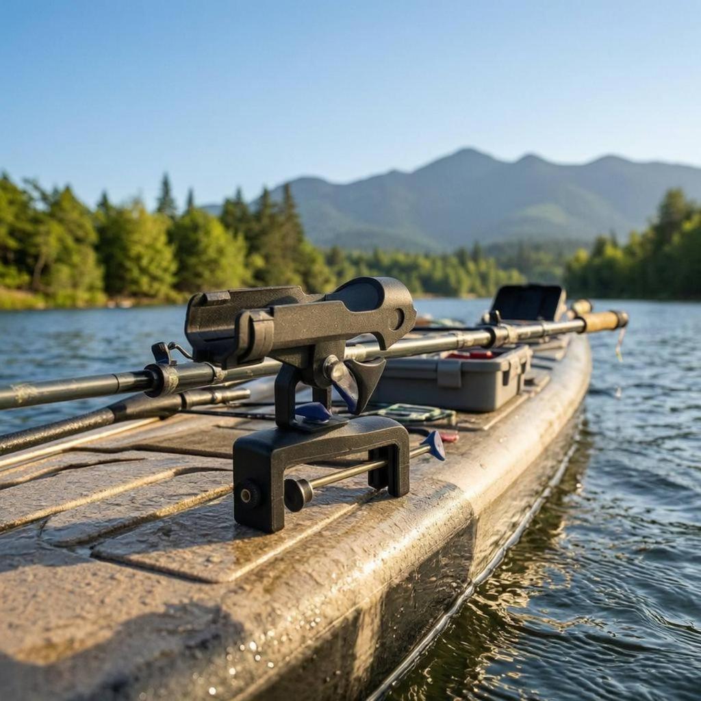 Boat Fishing Rod Holder 360Degree Rotation Kayak Stainless Steel Screws Water Sports Gear