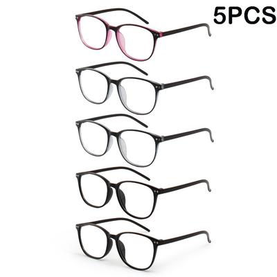 5PCS Reading Glasses Lightweight Anti Eyestrain Fashion Computer Presbyopic Glasses For Women Men