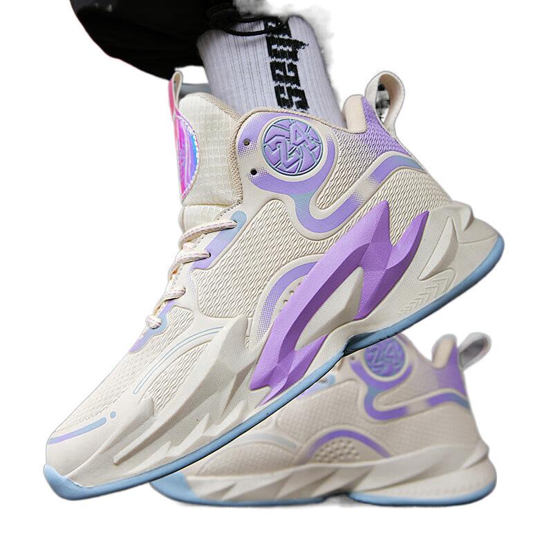 Guochao men's shoes 2025 summer actual combat friction sound high-top basketball sports shoes breathable shock absorption rebound running men