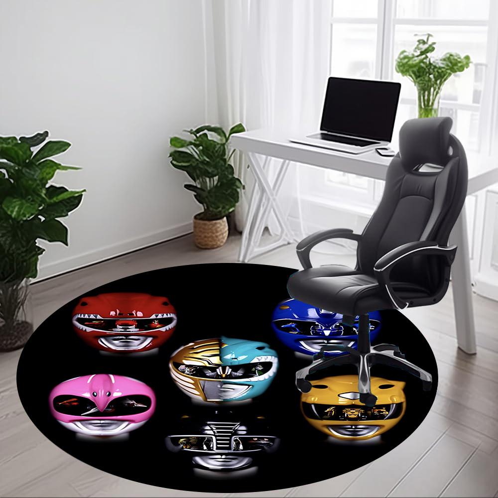 1pc Power Rangers HelmetsChair Carpet for Office, Non-slip, Soft and Durable Office Rug for Interior Decoration, Perfect for Office yy250925077