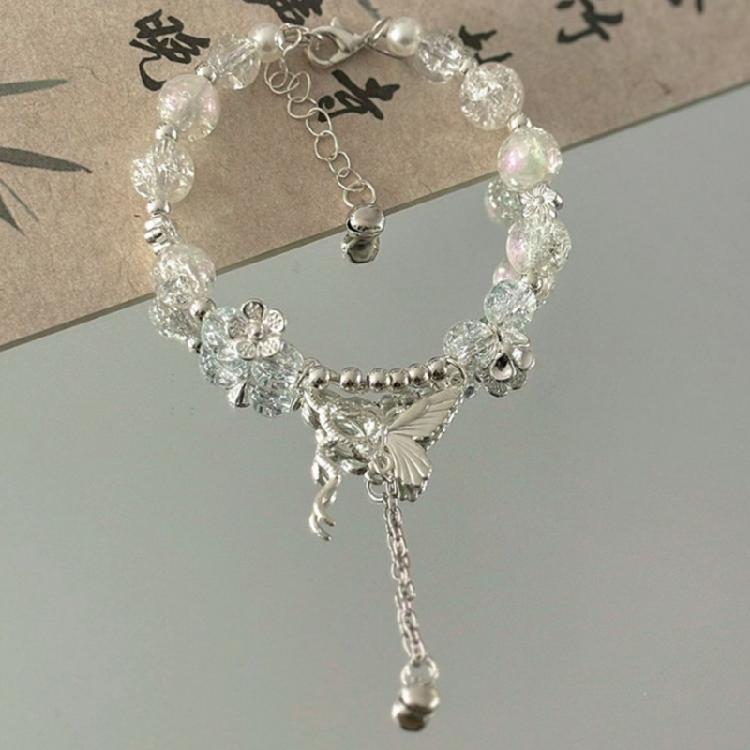 Exquisite Alloy Bracelet Accessory Distinctive Beaded Bracelet Charm With Butterfly Embellishments for Trendsetters