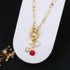 9 Color Fruit Cherry Strawberry Crystal Pendant Necklace 3:1 Chain Jewelry Lucky for Woman Casual Holiday Aesthetic Jewelry Gift