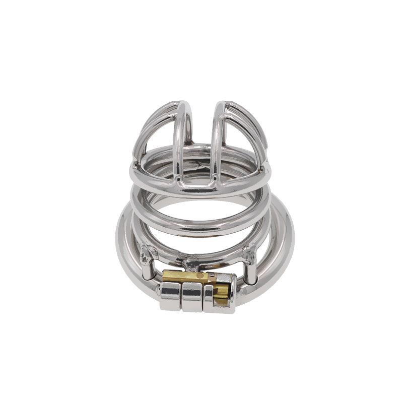 Genuine Goods 304 Stainless Steel Chastity Lock with Penis Cage Chastity Cleaner Men's Peering Sexy Toys Adult