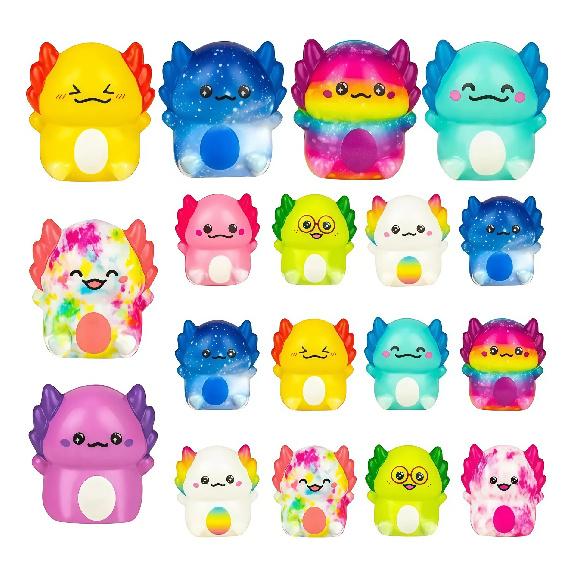 Pack of 12 Squishy Axolotl Anti-Stress Toys for Party