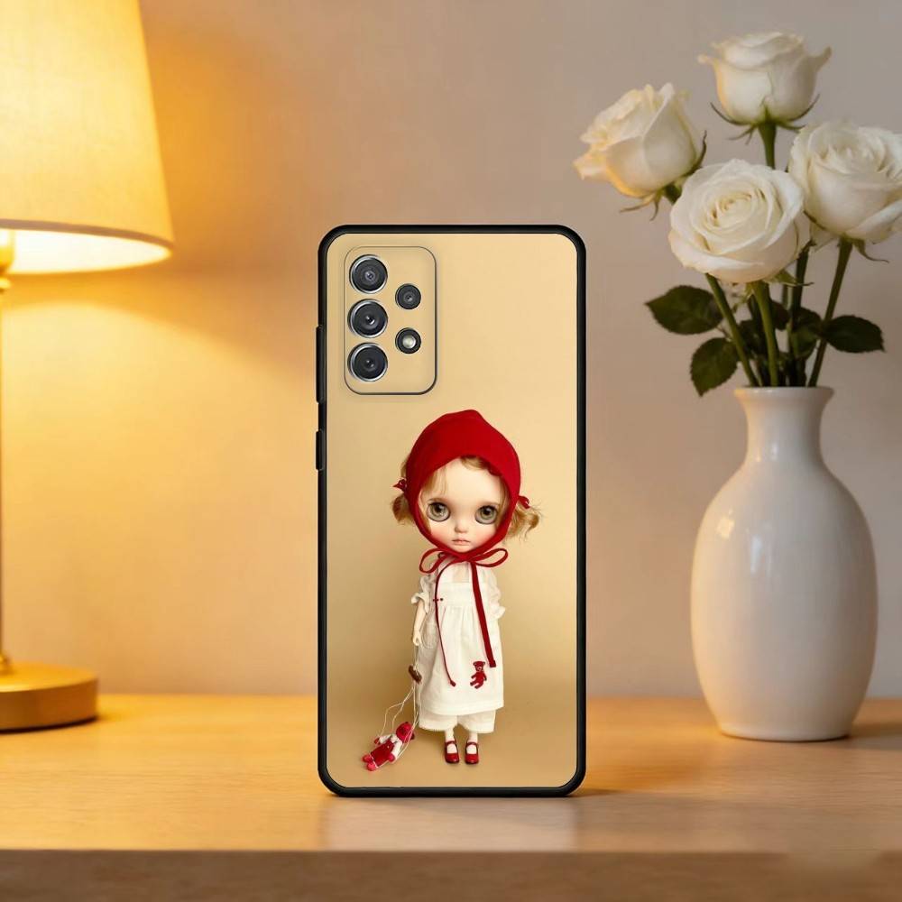 Fashion Doll Blythe Phone Case For Samsung Galaxy A73,A72,A71,A70,A53,A52,A51,Soft Silicone Black Cover