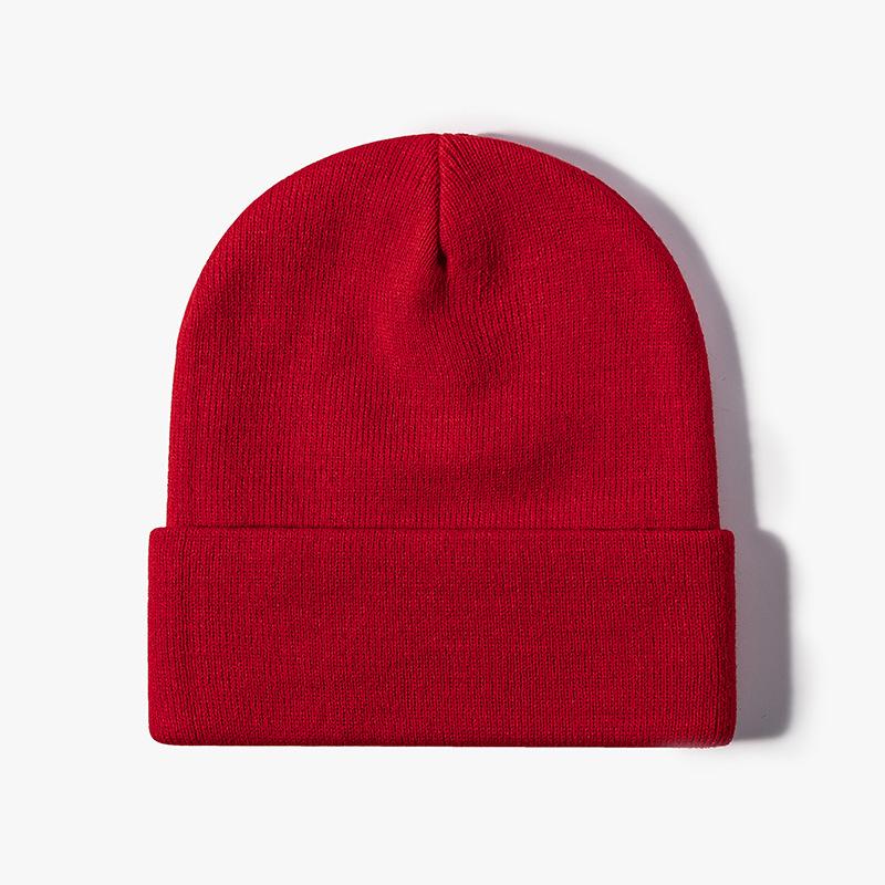 Knitted Hat Women's Winter Jacquard Four Corners Warm Thickened Men's Cold Hat Outdoor Black Versatile Wool Hat Purple Cold Protection