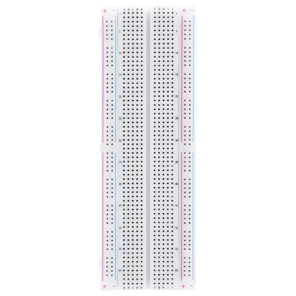 10-1PCS Breadboard 830 Point Solderless PCB Bread Board MB-102 MB102 Test Develop 200 Jacks DIY White/Transparent with Packing