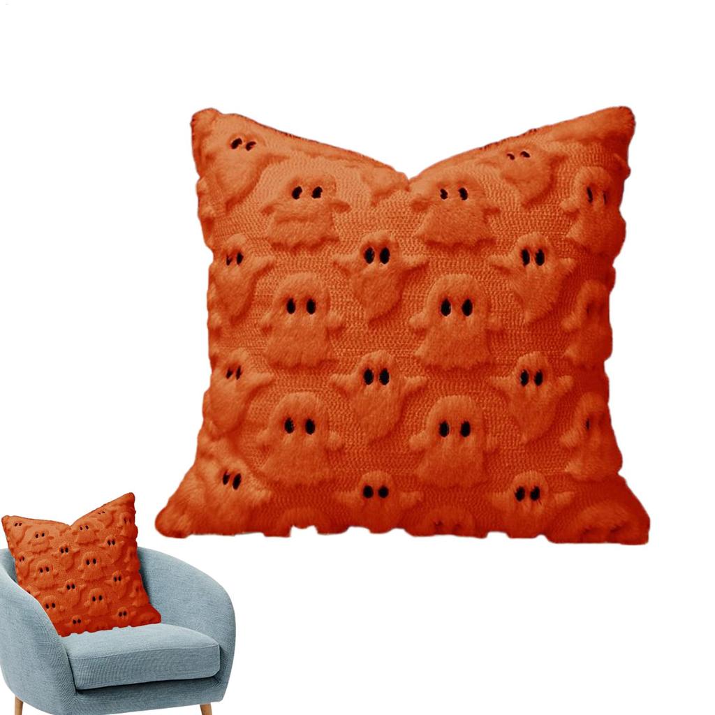 Halloween Pillow Cover Ghost Decorative Pillow Cover Perfect Halloween Pillow Decoration and Sofa Backrest White Ghost Pillow
