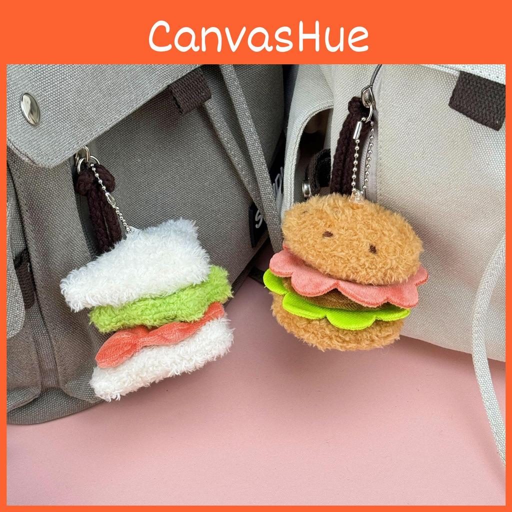 Cute Cake Cherry Burger Three Names Hot Dog Plush Toy Pendant For Decor Bag