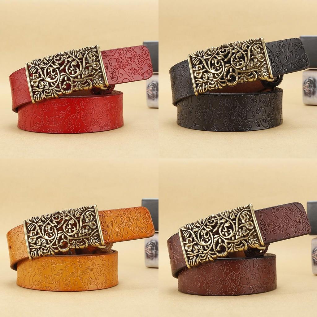 Classic Genuine Leather Womens Belt With Smooth Alloy Buckle For Fashion And Office Wear