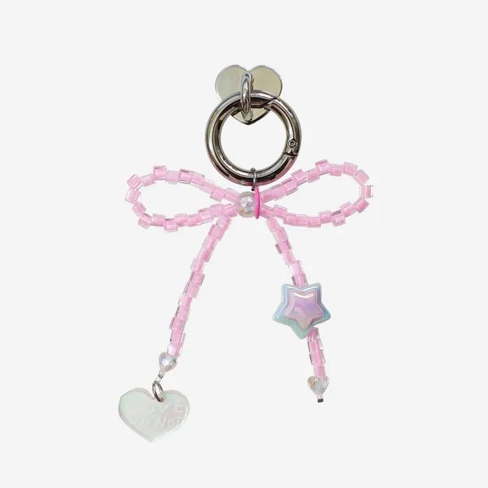 Keyring&Tok_Aurora Pink Ribbon Beads Keyring&Tok