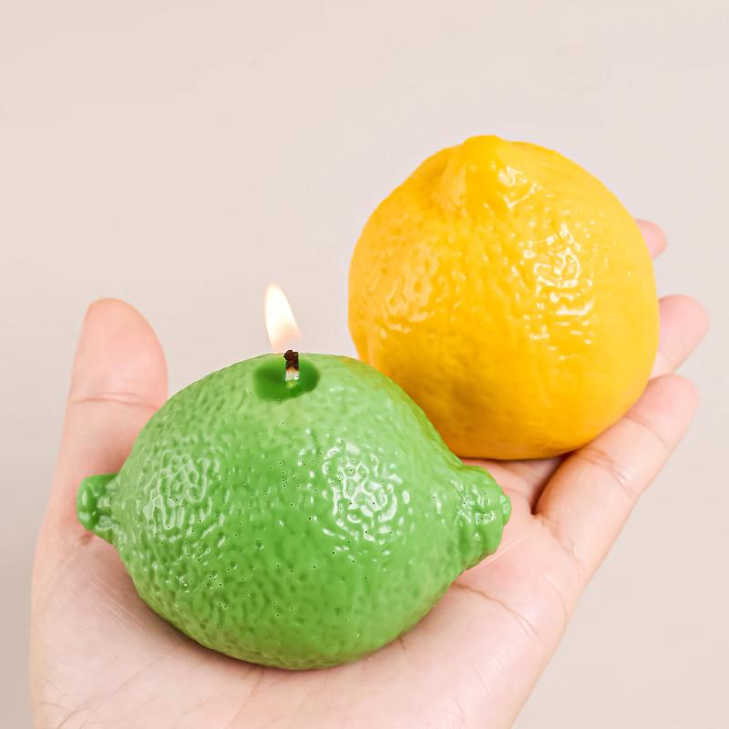 Lemon Silicone Candle Mold-DIY Crafting Mold for Soaps,and Candles|Vibrant Yellow Fruit Design with Realistic Textured Surface