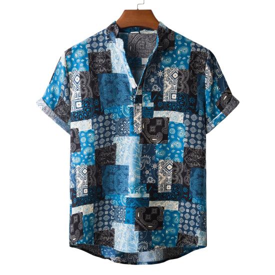 Hawaiian Shirt Men Short Sleeve Printed Turn-Down Collar T-Shirt Tops Hawaiian Shirt Men Short Sleeve Printed Turn-Down Collar T-Shirt Tops