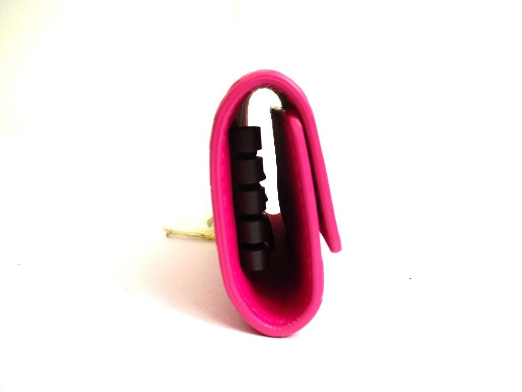 Authentic BOTTEGA VENETA Pink Leather Silver H/W 4 Pics Key Chain #b105  Seller Refurbished