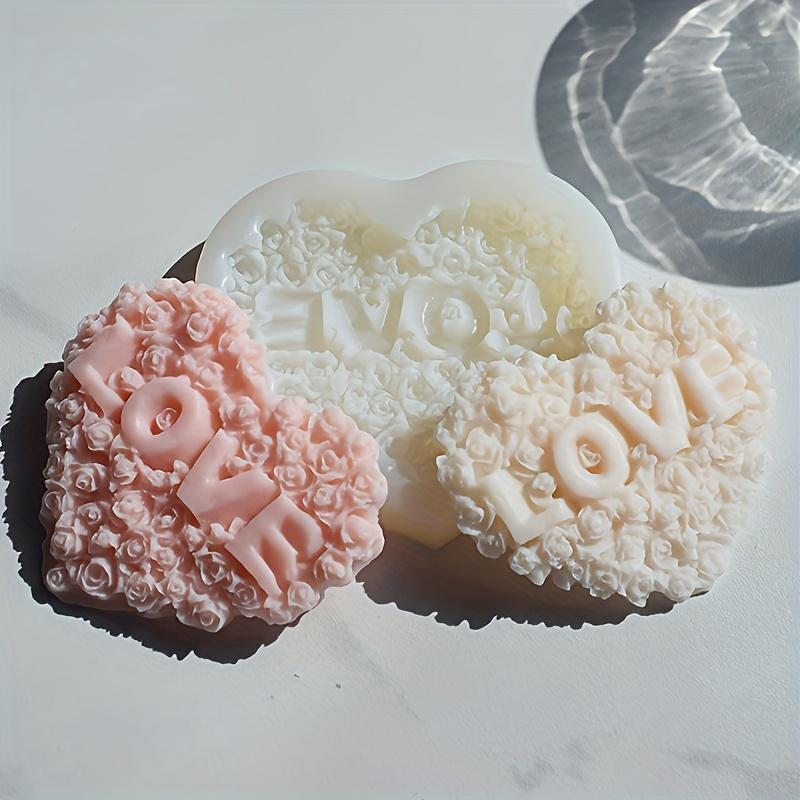 1pc, LOVE Rose  Car Scented Gypsum Pendant Scented Stone Homemade Candle Mold.