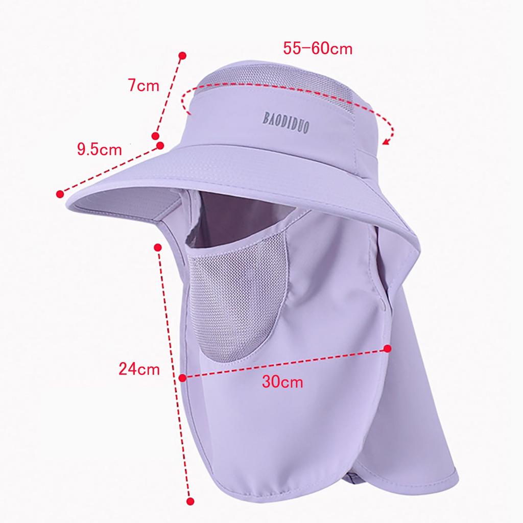 UV-Gesichtsbedeckung Breiter Sonnenschutz Bis Zum Kleinen Gesicht Pferdeschwanz Kinn Abstehend Im Für Den Gehenden Herbst [Ycytlying] Damenhut, Schutz,