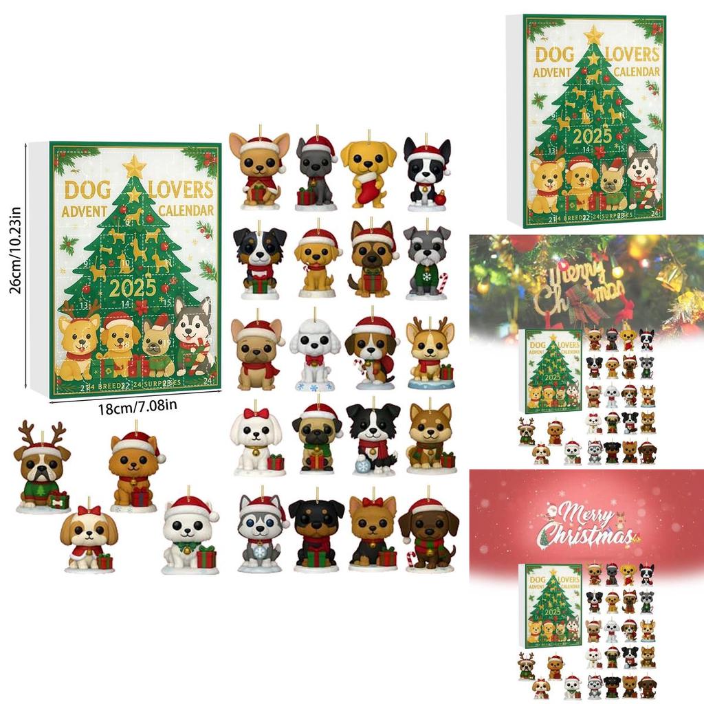 Dog Enthusiast Christmas Advent Calendar With Acrylic Decorations For Festive Celebrations