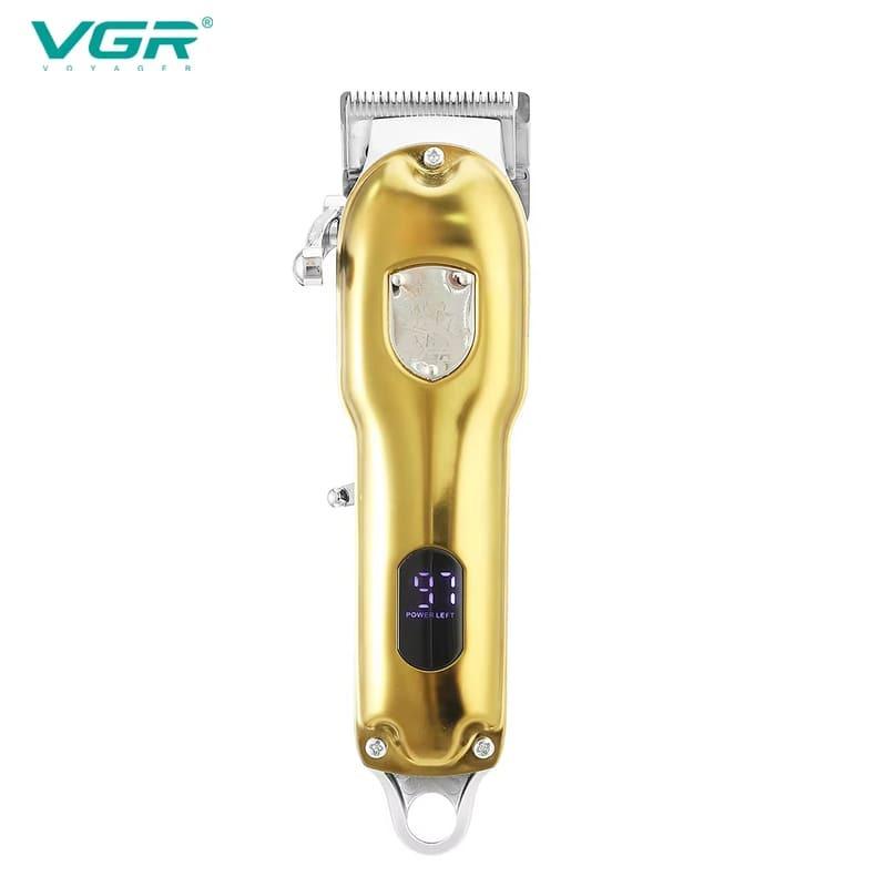 

VGR Золотой Высококачественный Цельнометаллический Профессиональный Электрический Триммер для Волос Перезаряжаемый Триммер для Волос Градиентное Бритье ЖК-Экран Долговечная Батарея золотой