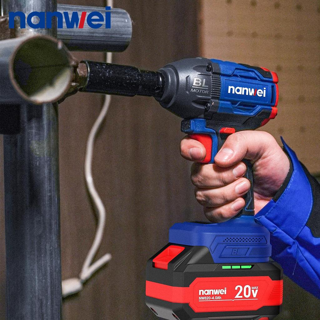 NANWEI 350 Nm Electric Impact Wrench Chuck Diameter 1/2, Maximum Speed 2450 rpm