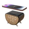 3 In 1 Wireless Charger Stand with Alarm Clock & Thermometer 15W Fast Charging for iPhone 17 16 15