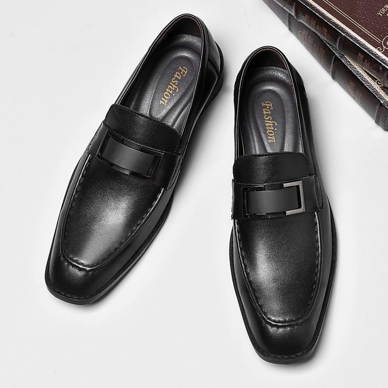 Fashion Quality Lightweight Daily Office Mens Shoes Brand Comfortable Business Party Wedding Leather Shoes Non Slip Sole Driving Loafers