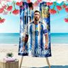 Messi Baskılı Plaj Havlusu, Plaj Kamp Yüzme İçin Büyük Yumuşak Hızlı Kuruyan Havlu